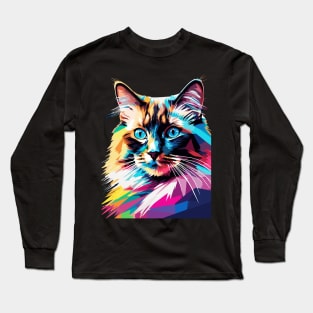 Ragdoll Cat Pop Art Long Sleeve T-Shirt